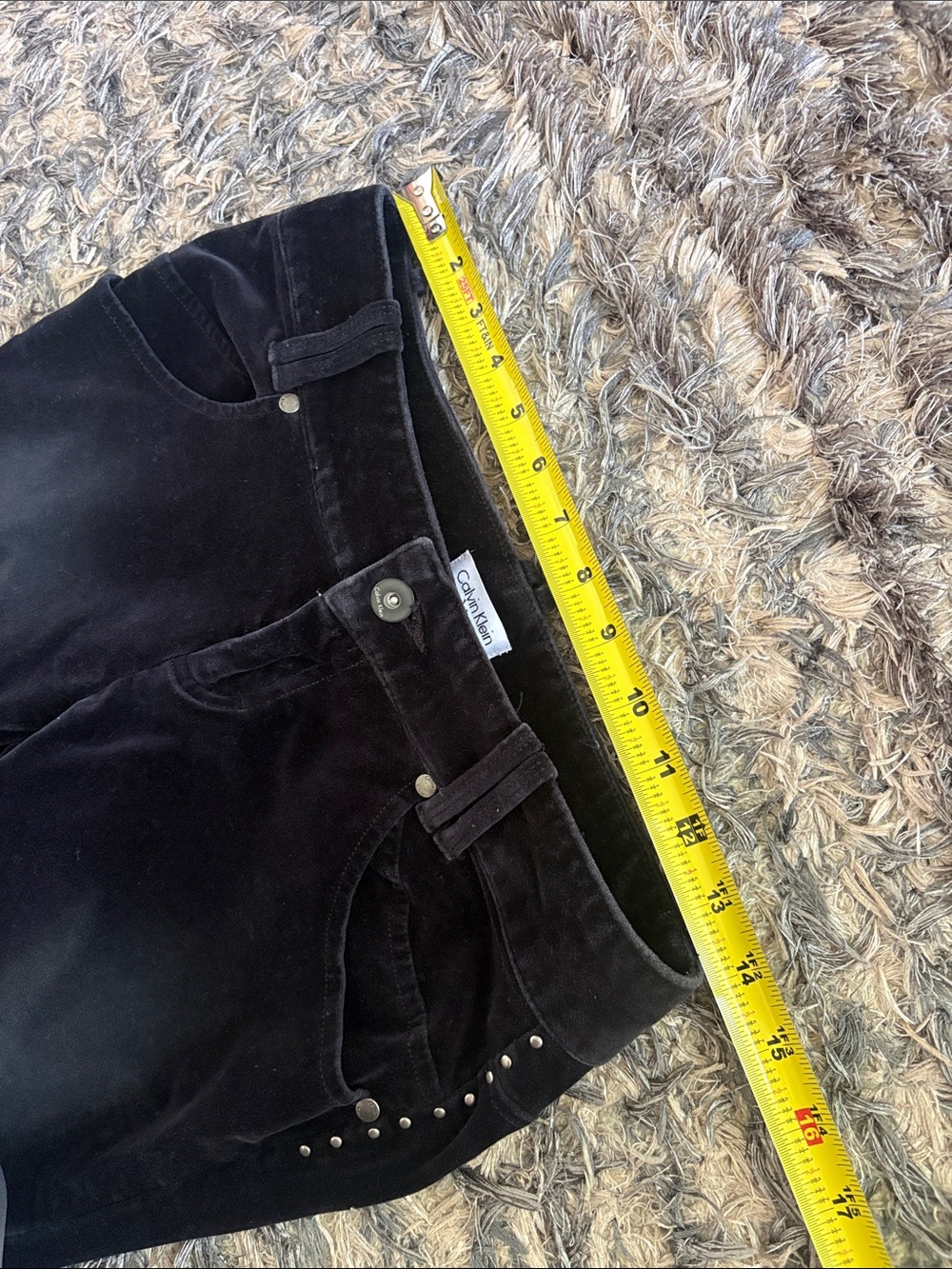 Calvin Klein Black Velvet Women's Slim Pants Size 2 - Picture 9 of 9